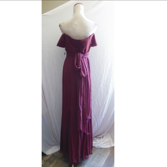 NEW 8193 SOCIAL BRIDESMAIDS Cabernet STRAPLESS V-Neck CHIFFON Trumpet GOWN 10 - Picture 12 of 12